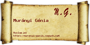Murányi Génia névjegykártya